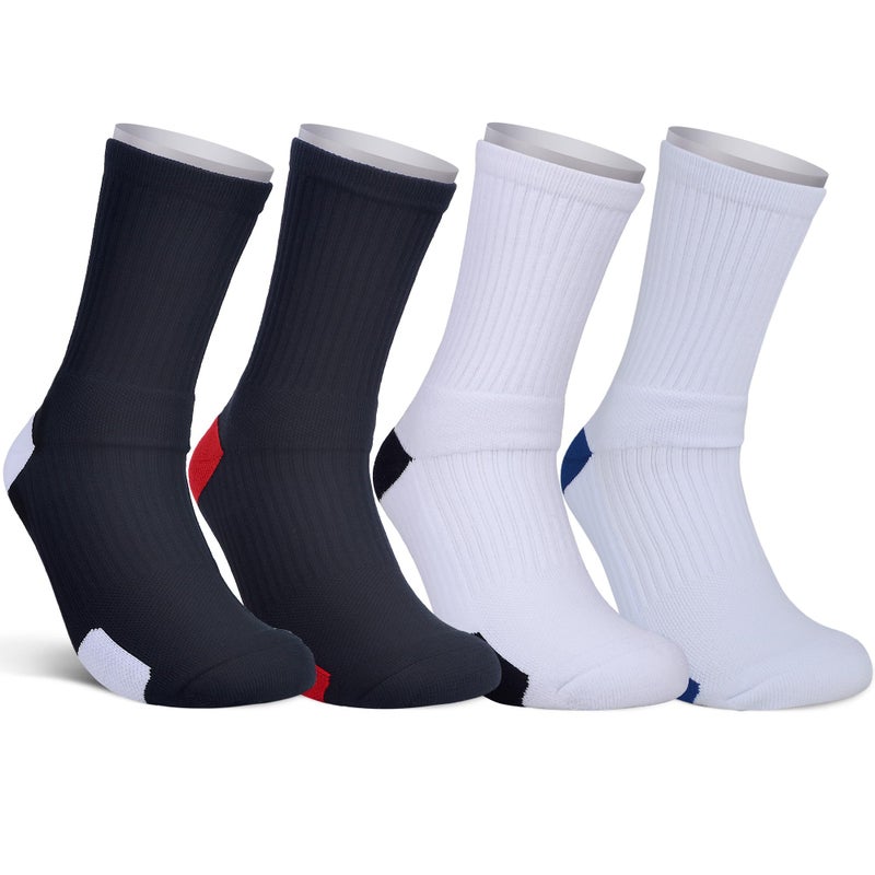 JHM Kids Athletic Sport Crew Socks for Baseball Soccer Basketball Running For Ages 4 to 16 - Image 1